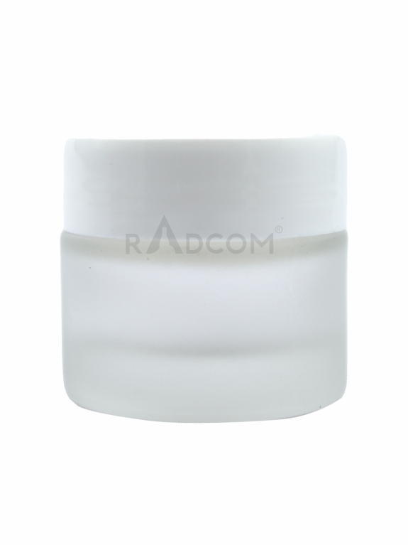 10Gm Glass Jar - Frosted-With Plastic White Cap With Inner Lid